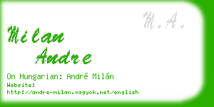 milan andre business card