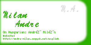 milan andre business card